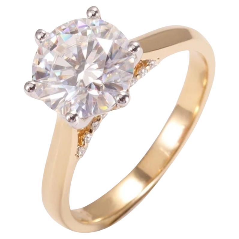 2 ct Moissanite Sterling Silver Wedding Ring Gift For Her Solitare Ring.