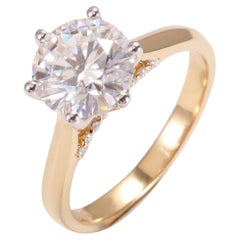 Anello nuziale in argento da 2 ct Moissanite Regalo per lei Solitare Anello.