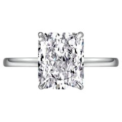 Anillo de boda de moissanita de 2 ct Plata de ley 925 Anillo solitario Regalo para mujer .