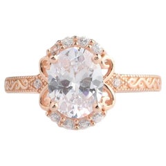 2 CT Oval Cut Moissanite Double Halo Engagement Ring 925 Sterling Silver Gift.
