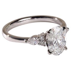 2 CT Oval Cut Moissanite Engagement Ring 925 Sterling Silver Ring For Women.