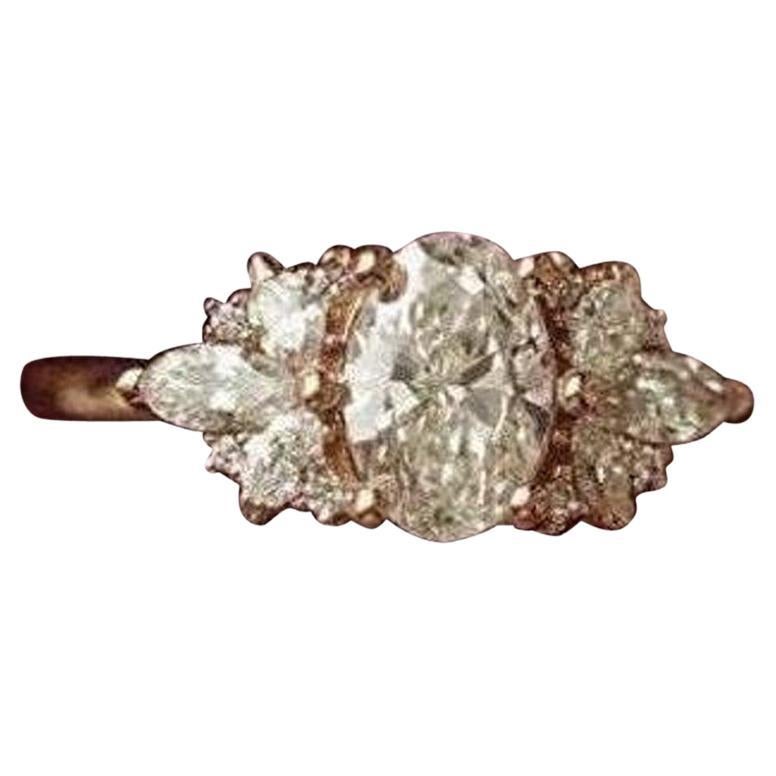 2 CT Oval Cut Moissanite Wedding Ring 925 Sterling Silver Anniversary Rings . For Sale