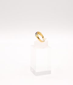 2 ct Peridot Citrin Amethyst Garnet. Topaz ring 18 k.