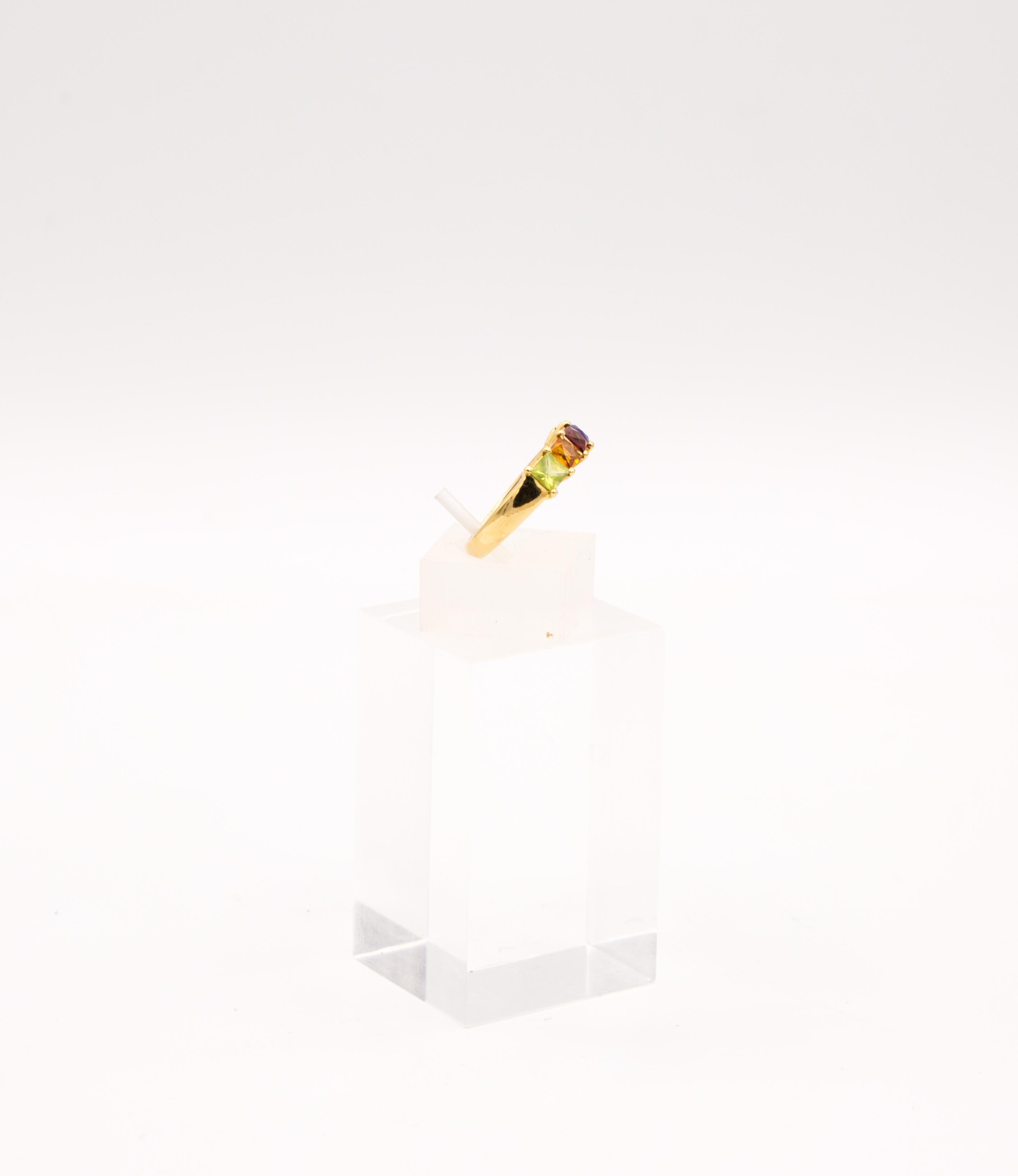 2 ct Peridot Citrin Amethyst Granat. Topas-Ring 18 k., Topas. im Angebot 2