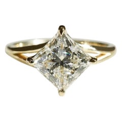 2 CT Princess Cut Moissanite Engagement Ring 925 Sterling Silver Solitaire Ring