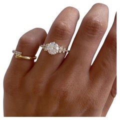 2 CT Round Cut Moissanite Cluster Engagement Ring 925 Sterling Silver Ring Gift.