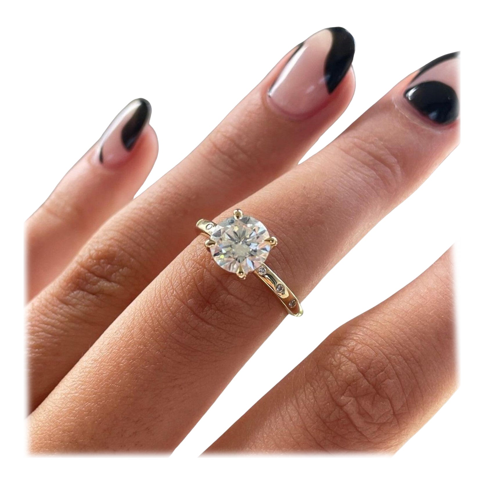 2 CT Round Cut Moissanite Engagement Ring 925 Sterling Silver Solitaire Ring.