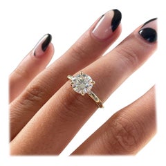 2 CT Round Cut Moissanite Engagement Ring 925 Sterling Silver Solitaire Ring.