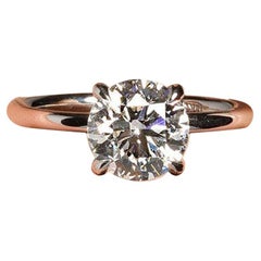 2 CT Round Moissanite 14k Gold Ring Thin Engagement Ring Gift For Her