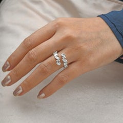 2ct SI/HI Diamond Marquise Pear Emerald Cut Diamond Ring 14k White Gold HRD