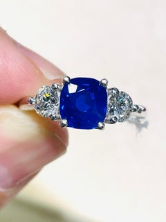 2 Ct Top quality Kashmir Natural No heat sapphire  Unheated auction clarity