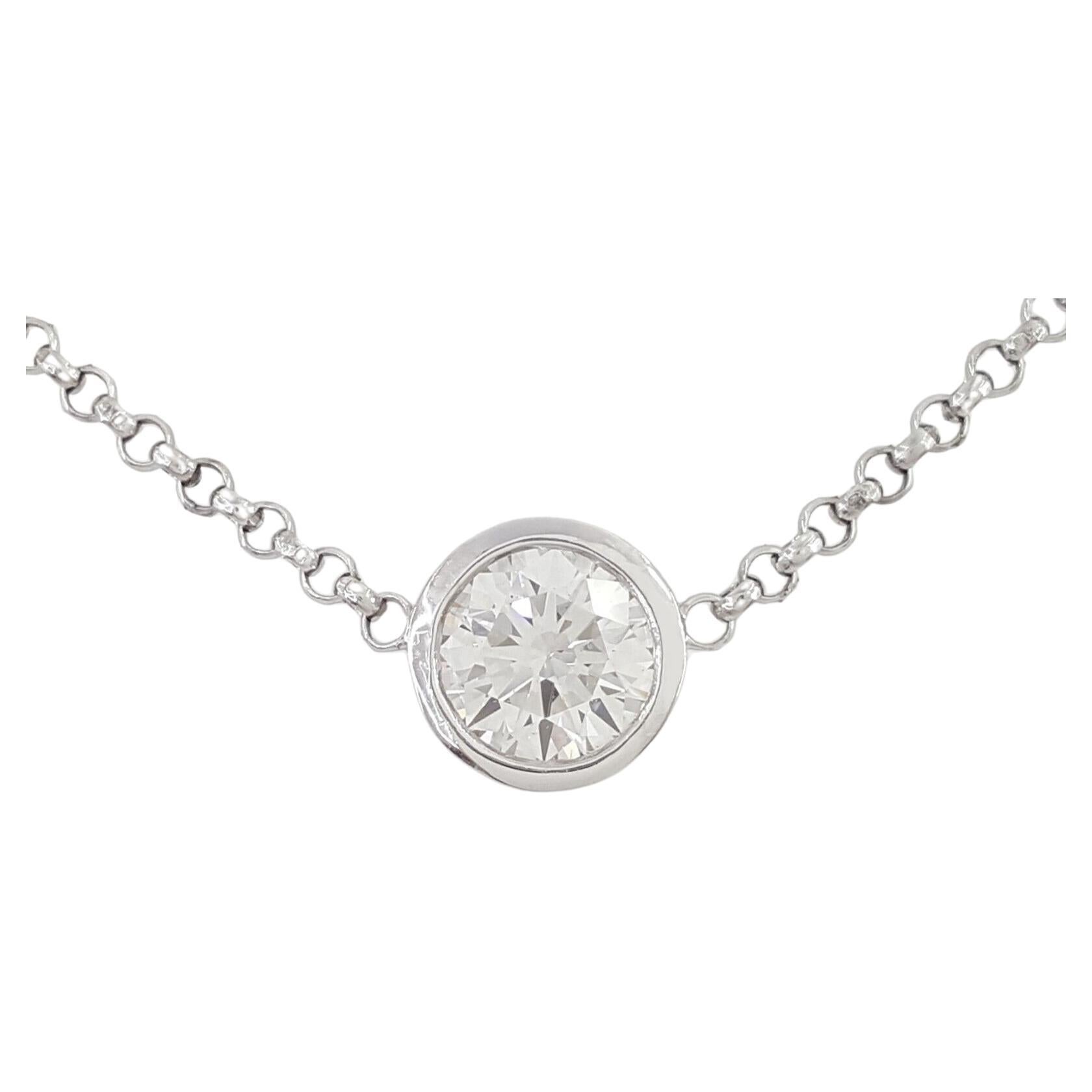 2 ct Total Weight Platinum Round Brilliant Cut Diamond By The Yard Necklace.

The necklace weighs 6.8 grams, 17