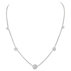 2 ct Total Weight Platinum Round Brilliant Cut Diamond By The Yard Necklace
