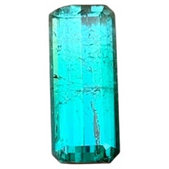 2 Cts Bicolor Blue Green Tourmaline Emerald Cut Gemstone for Ring Jewellery 12mm