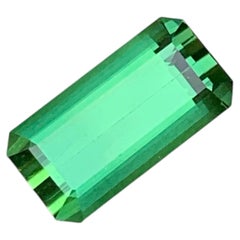2 Cts Forest Green Color Natural Emerald Cut Tourmaline Gemstone for Jewellery