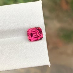 2 cts Hot Pink Tourmaline Step Cushion Cut Gemstone for Jewellery 7 mm