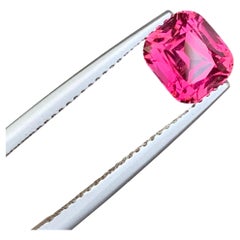 2 cts Hot Pink Tourmaline Step Cushion Cut Gemstone for Jewellery 7 mm