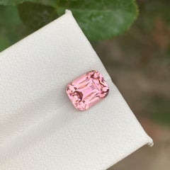 2 Karat pastellfarbener, pfirsichrosa Turmalin im Stufenschliff für Schmuck, 8 mm
