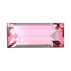 2 carati di tormalina rosa pesca con taglio a baguette per gioielli, 12 mm