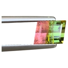 2 Cts Watermelon Tourmaline Trapezoid Cut Pink Green Gemstone for Jewellery 7 mm