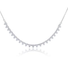 2 CTW Weißer Diamant Cluster Halskette in 14K Weißgold
