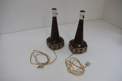 2 lampes de table en céramique danoises, créées par Marianne Starck pour Michael Andersen, années 1960.