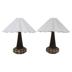 2 lampes de table en céramique danoises, créées par Marianne Starck pour Michael Andersen, années 1960.