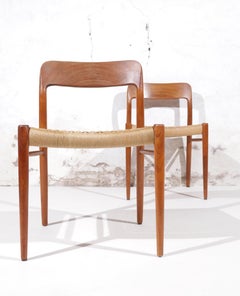 2 Danish Design Niels Otto Moller Model 75 Dining Chairs JL Moller Møbelfabrik