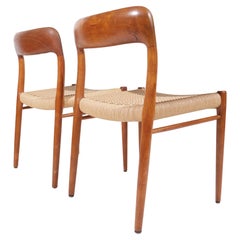 2 Danish Design Niels Otto Moller Model 75 Dining Chairs JL Moller Møbelfabrik