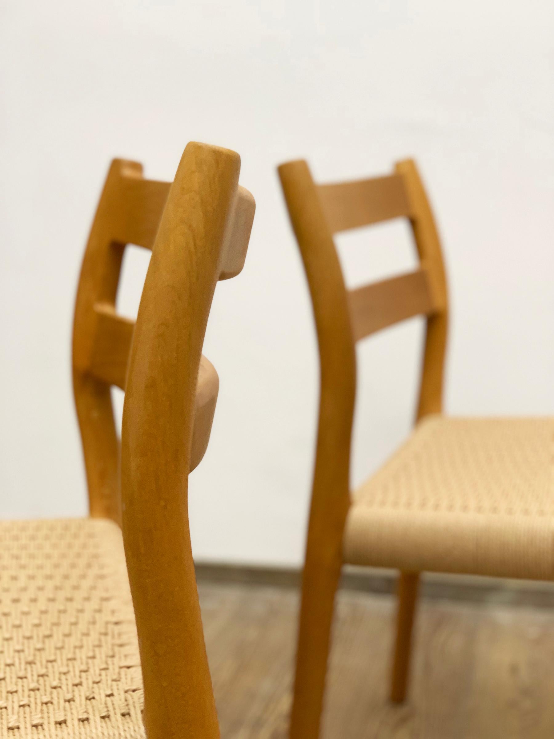 2 Danish Mid-Century Oak Dining Chairs #84 by Niels O. Møller for J. L. Moller 5