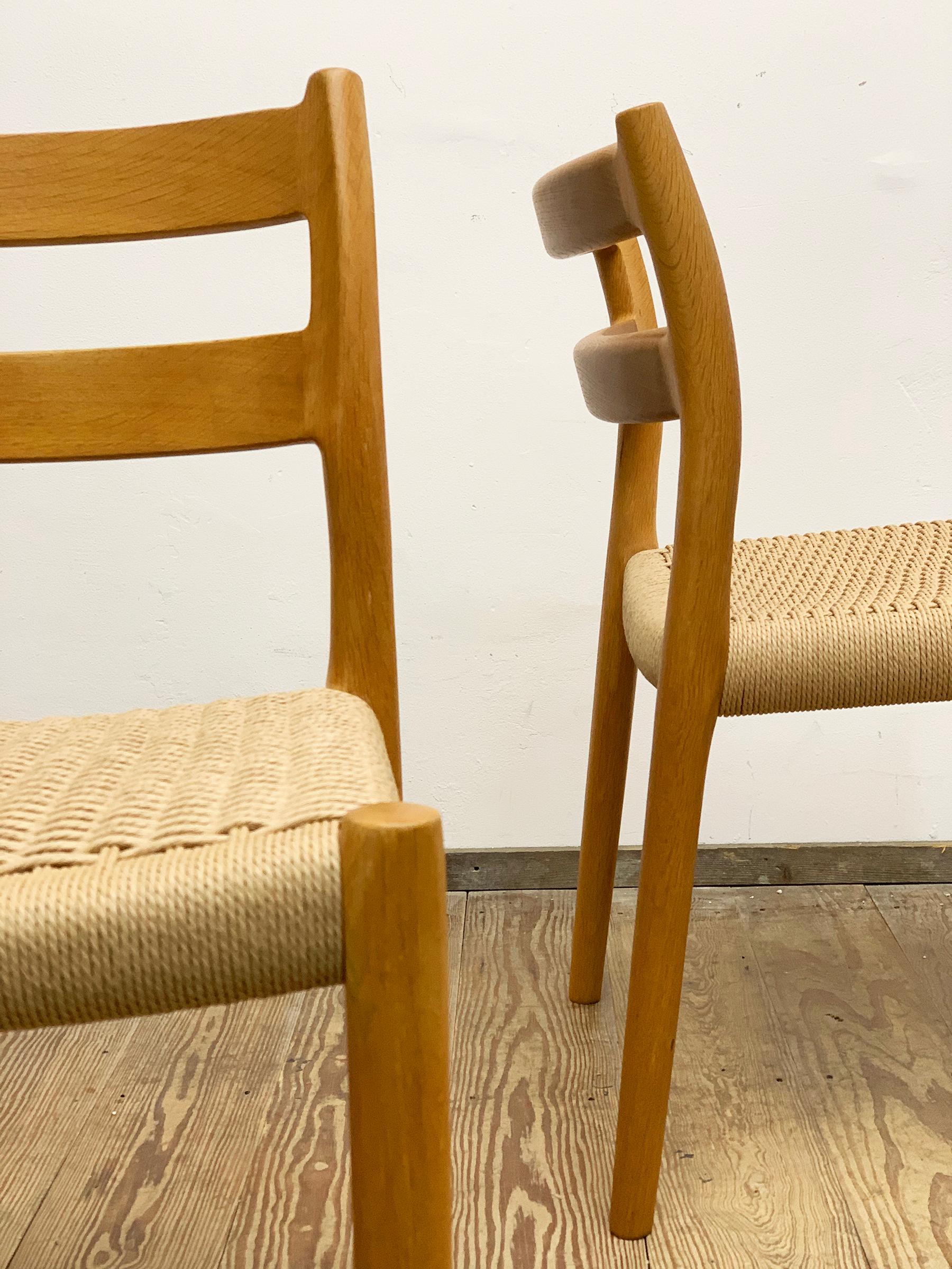 2 Danish Mid-Century Oak Dining Chairs #84 by Niels O. Møller for J. L. Moller 6