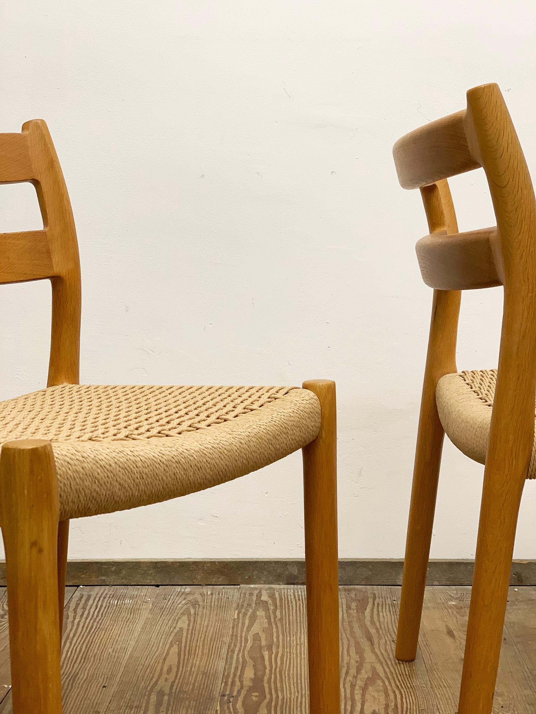 2 Danish Mid-Century Oak Dining Chairs #84 by Niels O. Møller for J. L. Moller 7