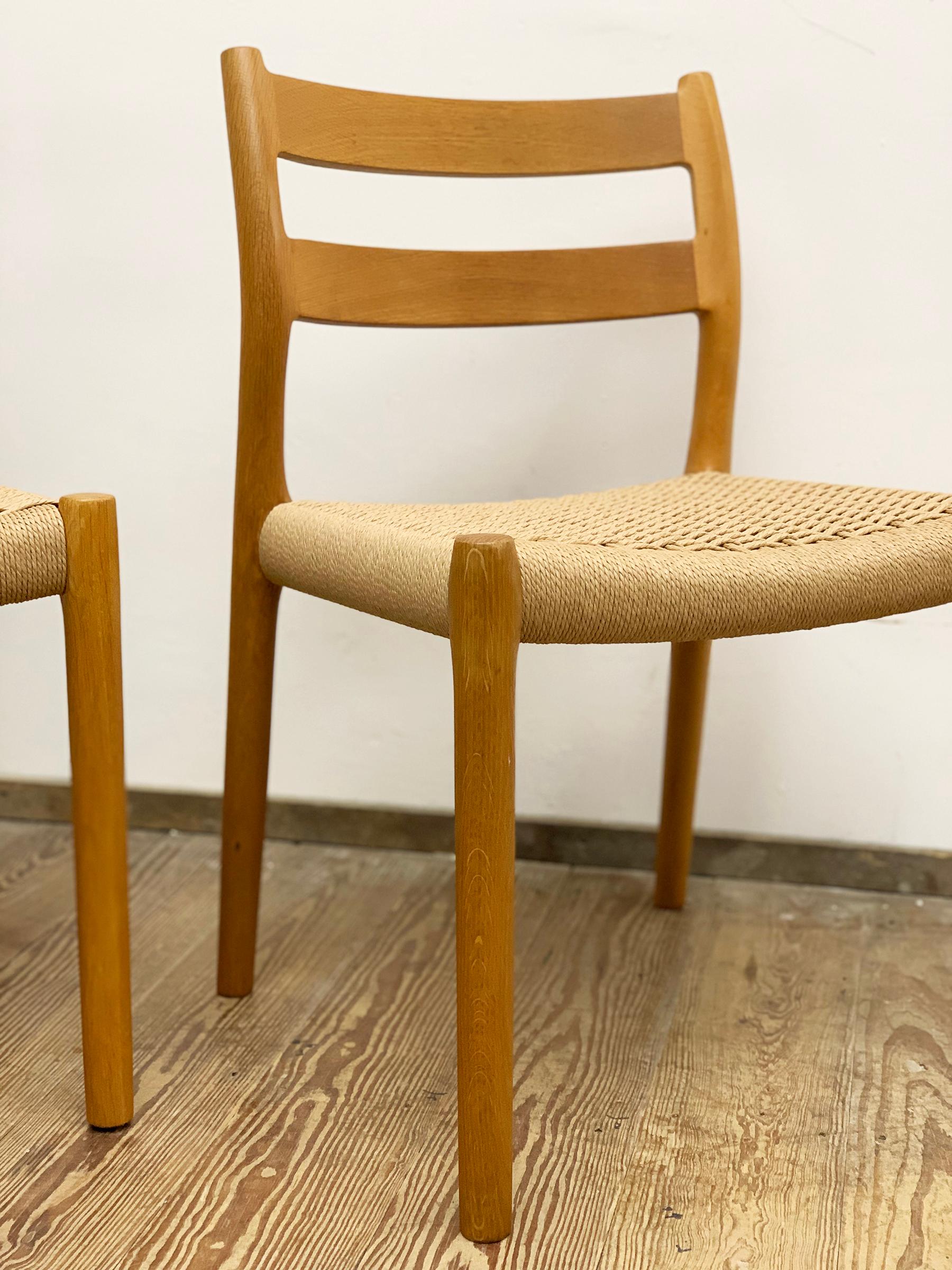 2 Danish Mid-Century Oak Dining Chairs #84 by Niels O. Møller for J. L. Moller 2