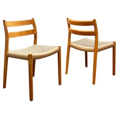 2 Danish Mid-Century Oak Dining Chairs #84 by Niels O. Møller for J. L. Moller