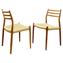 2 Danish Mid-Century Teak Dining Chairs #78 by Niels O. Møller for J. L. Moller