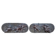 2 Decorative Bronze Plates With Putti, XIXth Century