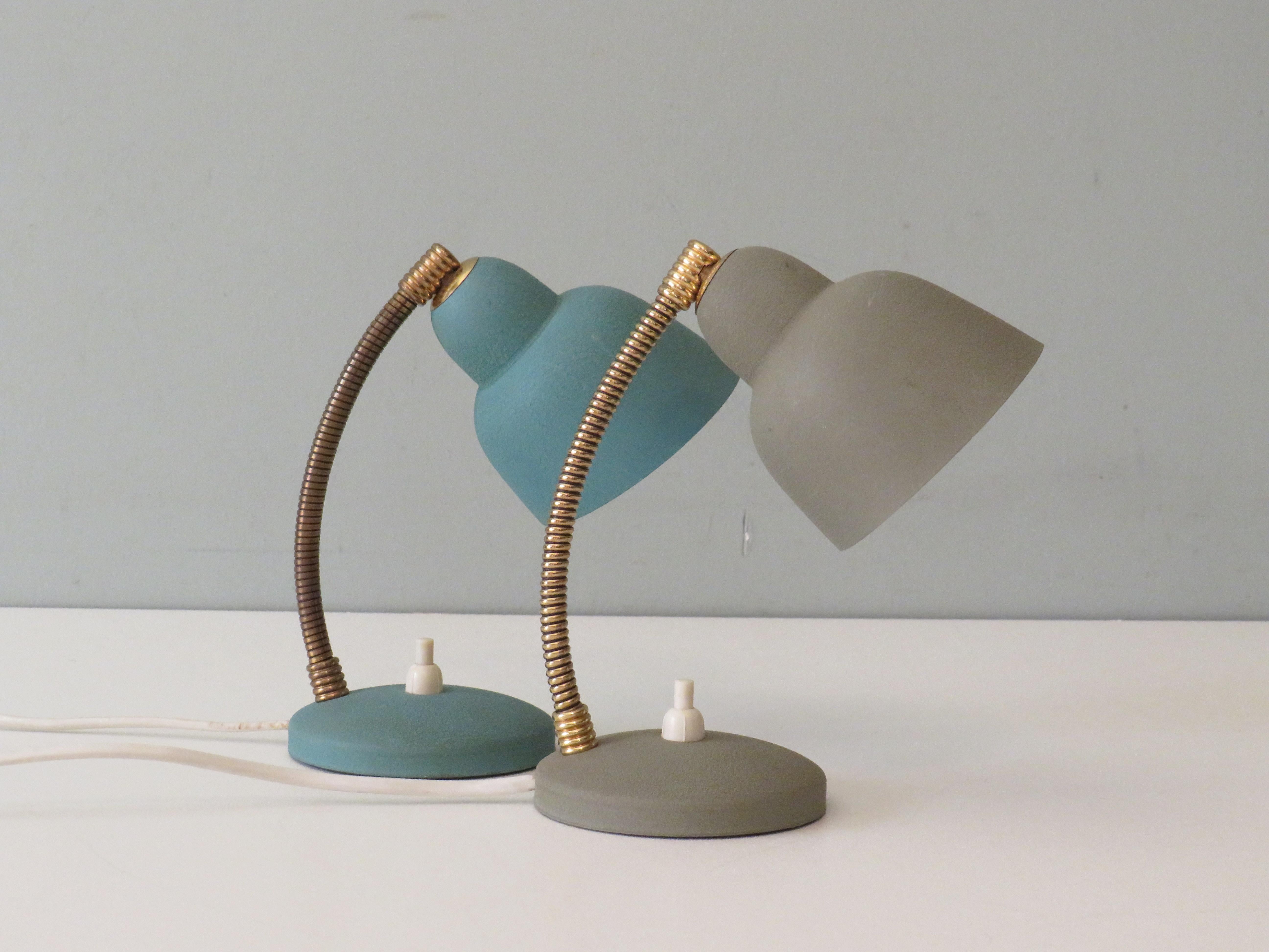 2 Desk Lamps - Bedside Lamps from Aluminor, France 1950 In Good Condition In Herentals, BE