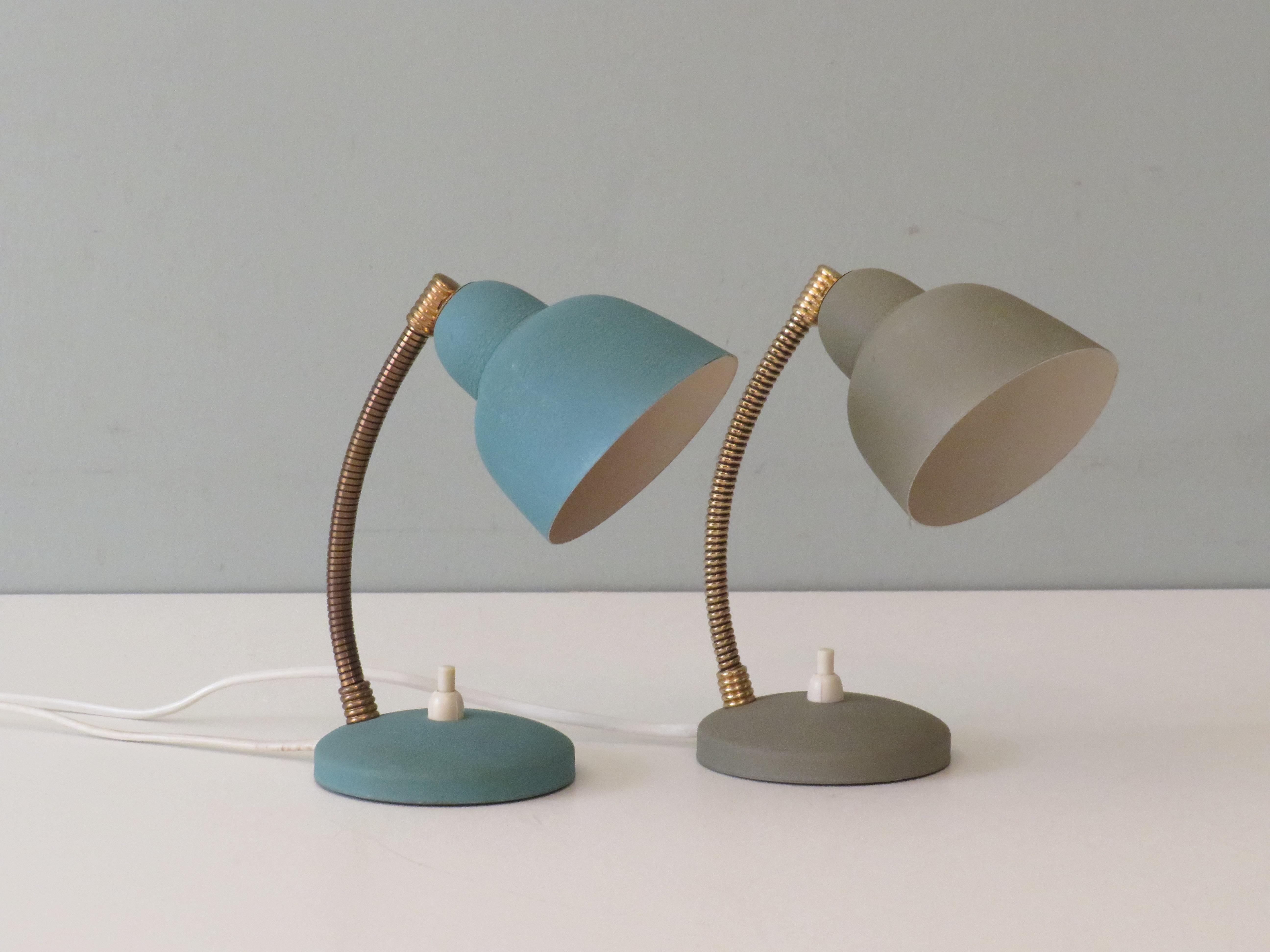 2 Desk Lamps - Bedside Lamps from Aluminor, France 1950 1