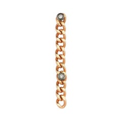 Pendiente de cadena retro 'Single' de 2 diamantes en oro rosa de 14 quilates