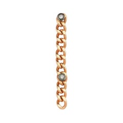 2 Diamond Retro Chain Earring 'Single' in 14 Karat Rose Gold