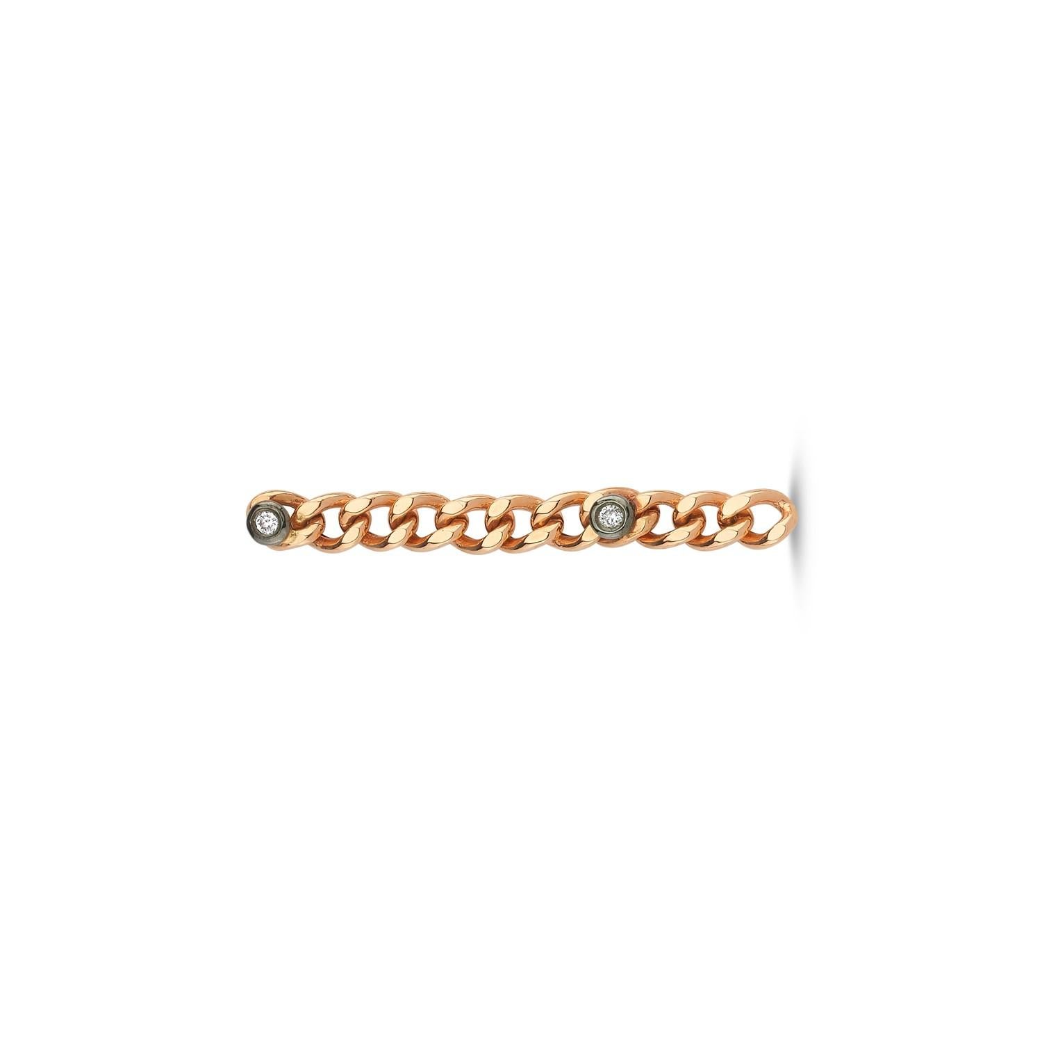 This collection is inspired by the Mediterranean sea and its eternity. 

2 Diamond retro chain earring (single) in 14k rose gold by selda jewellery

Additional Information:-
Collection: Waves collection
14K Rose gold
0.09ct White diamond
Length 4cm