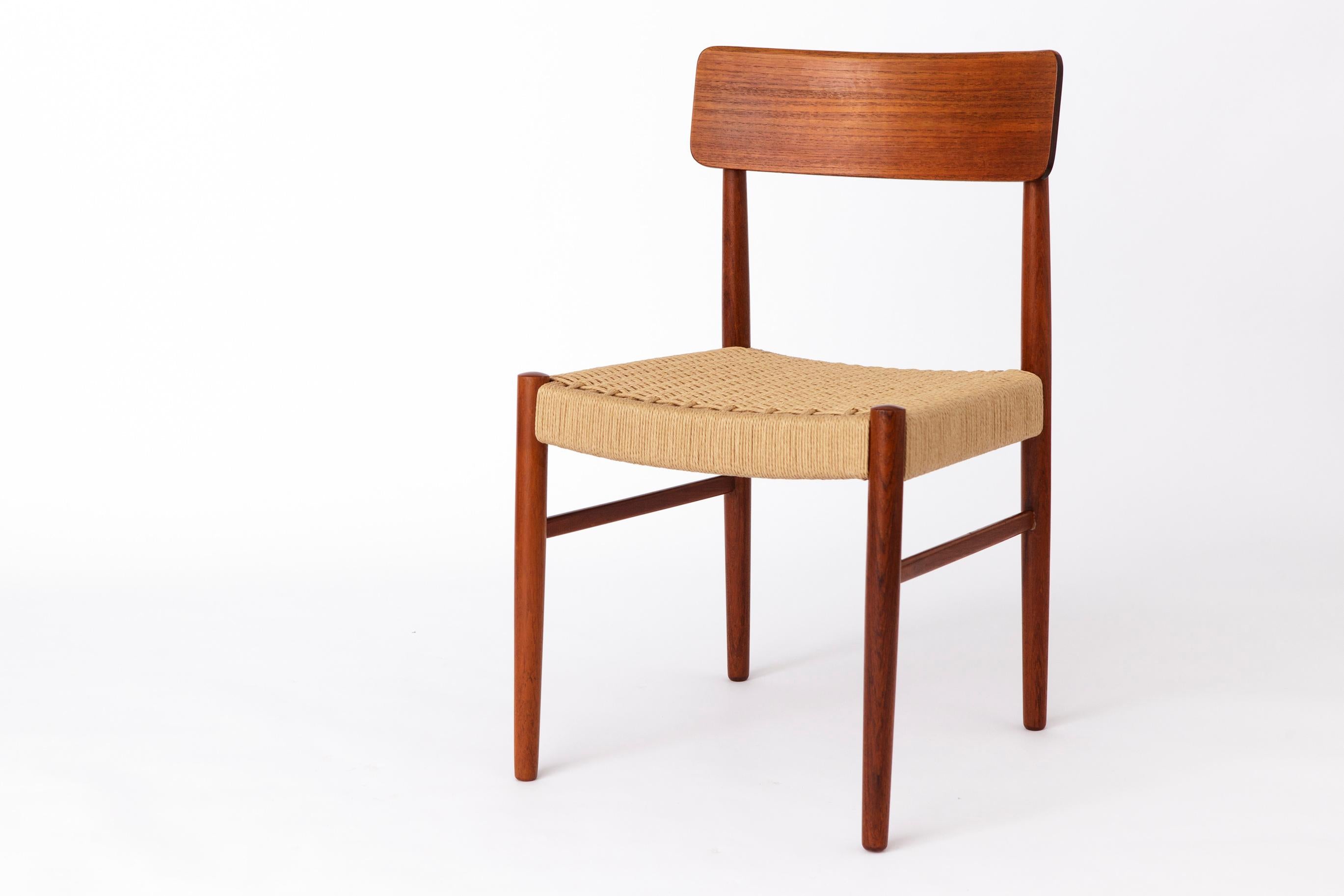 2 Chaises de salle à manger 1960s - Danois, Teck, sièges Papercord en vente 2