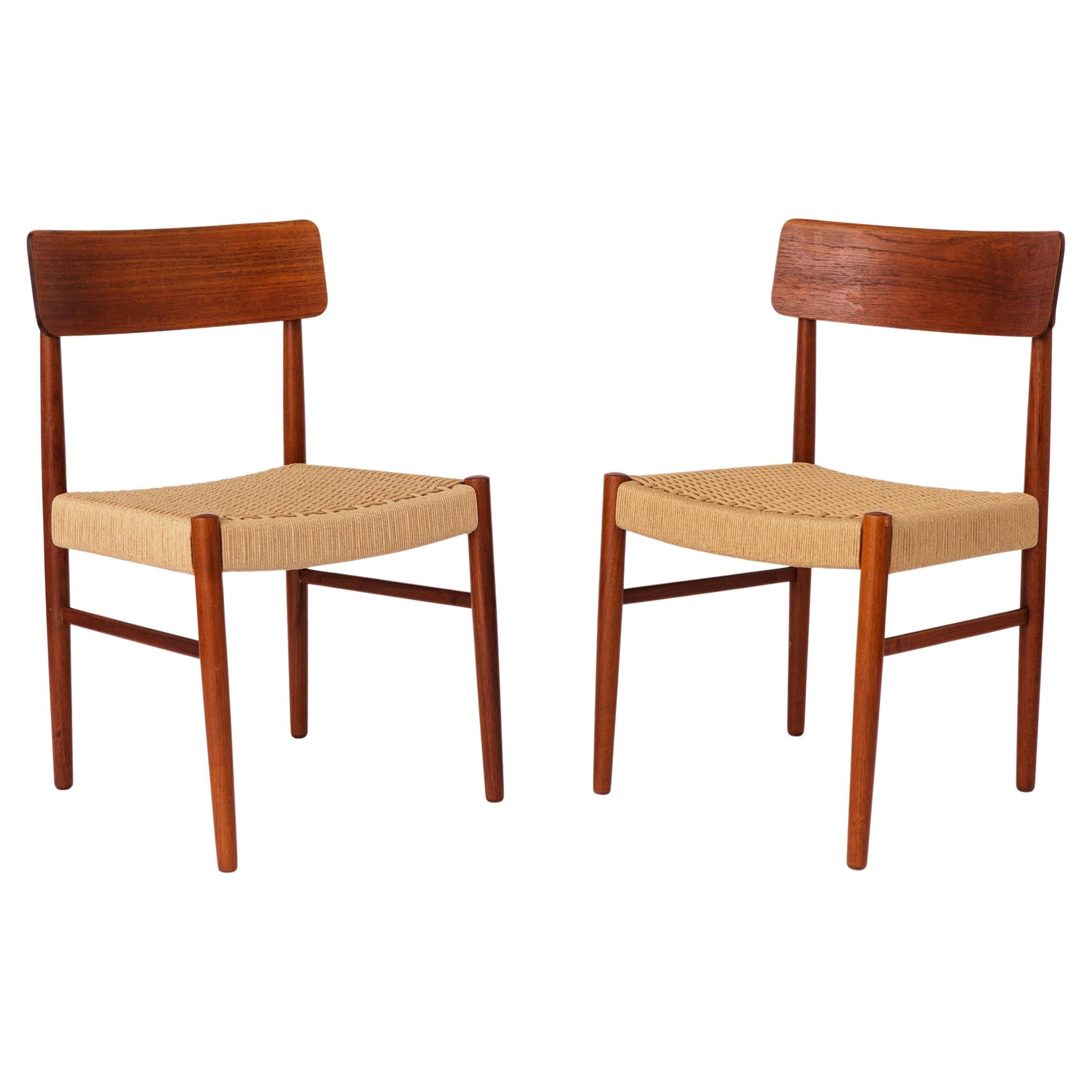 2 Dining Chairs 1960s - Danish, Teak, Papercord seats