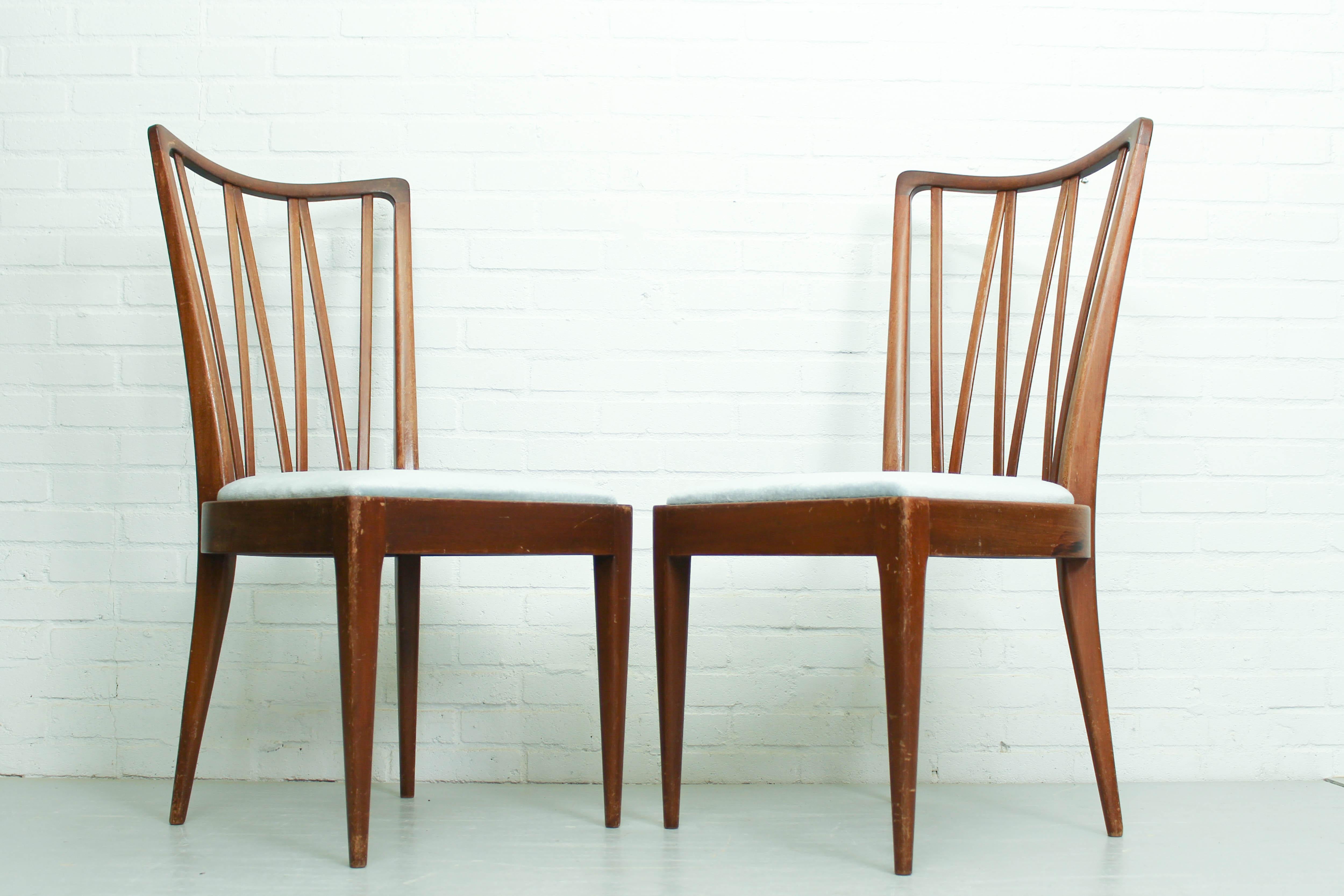 Wood 2 Dining Chairs designed by A. A. Patijn for Zijlstra Furniture, The Netherlands For Sale