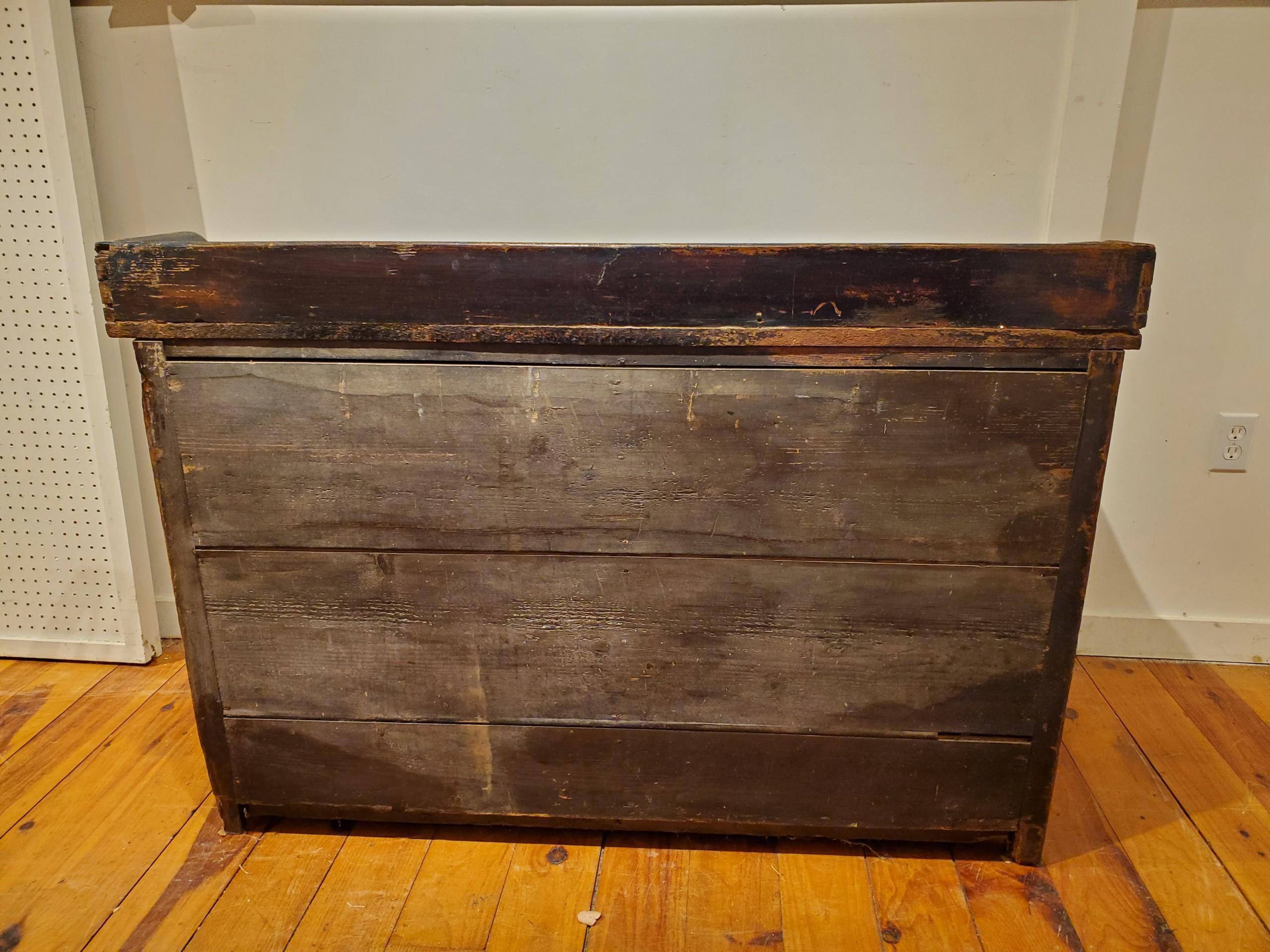 English 2 Door, 2 Drawer Original Painted Buffet with Railing