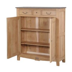 2-door 3-drawer Cabinet in solid oak, a French Directoire style interpretation