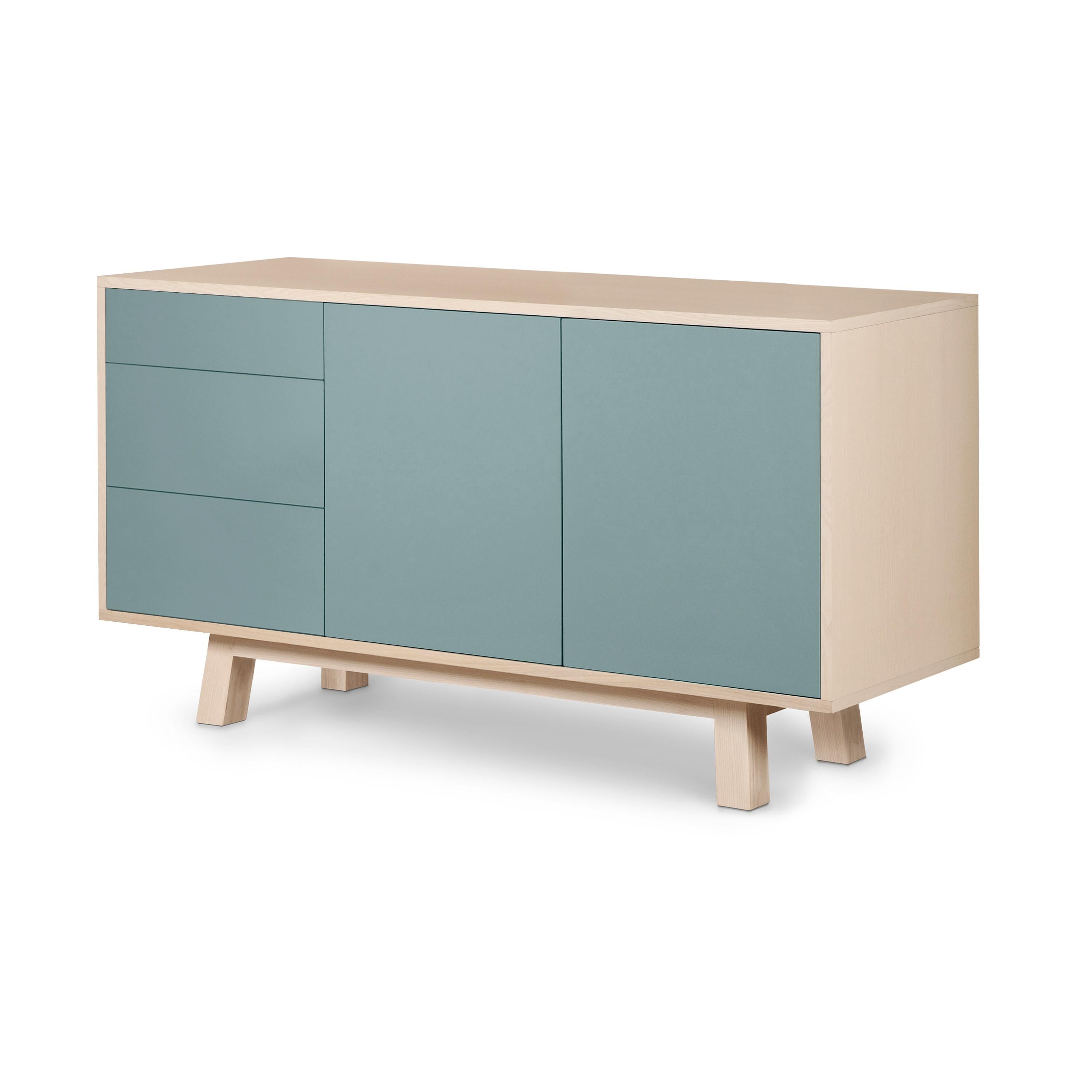 Lacquered Scandinavian sideboard with doors and drawer, designed by Eric Gizard, Paris  For Sale