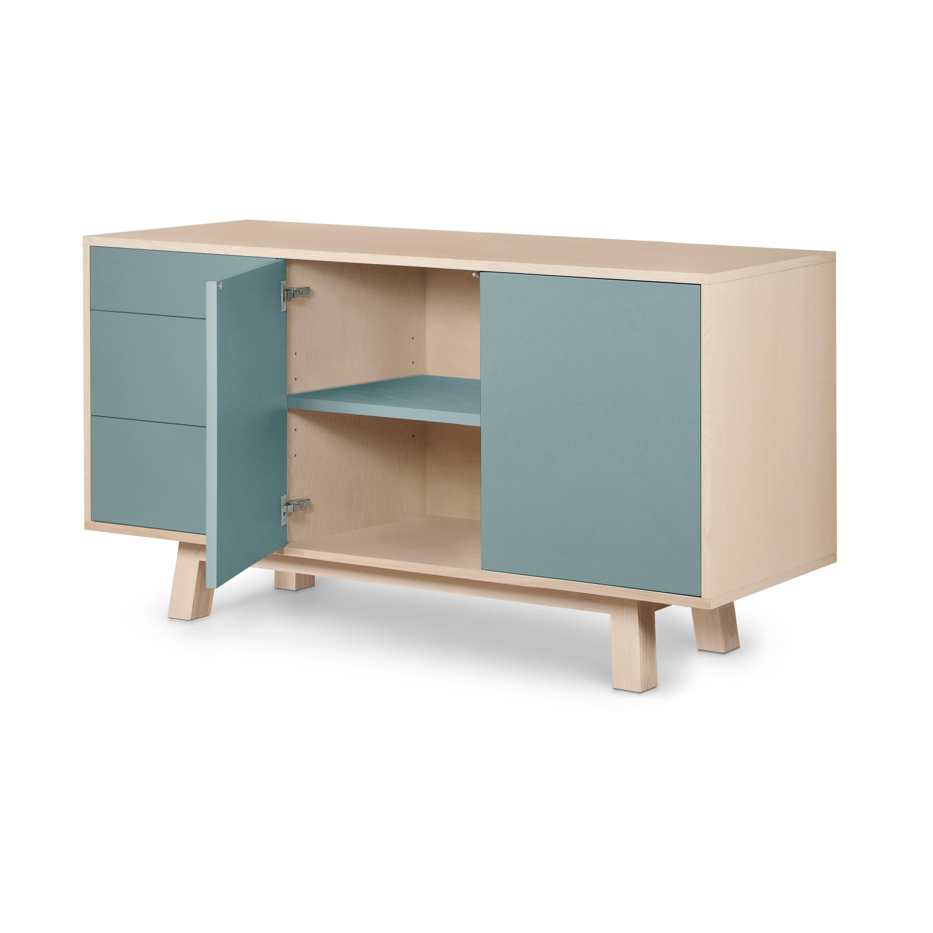 Contemporary Scandinavian sideboard with doors and drawer, designed by Eric Gizard, Paris  For Sale