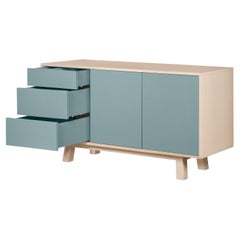 2-Door + 3-Drawer Low Sideboard, Design by Eric Gizard, Paris and Made in France