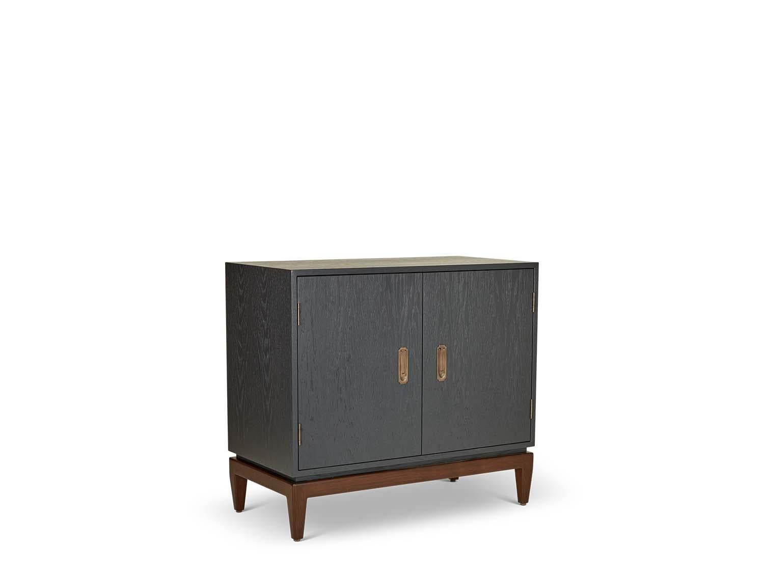 The 2-door Arcadia cabinet features two doors, hand-crafted vintage-style hardware, and a sculptural solid American walnut or white oak base. 

The Lawson-Fenning Collection is designed and handmade in Los Angeles, California. Reach out to